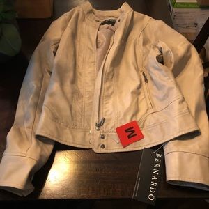 Women's Faux Leather Moto Jacket Tan Soft Wheat